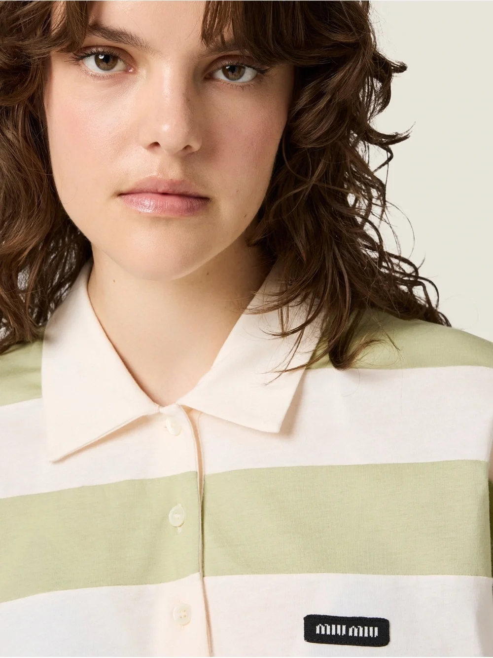 Miu Miu Striped jersey polo shirt It36 - Picture 5 of 6